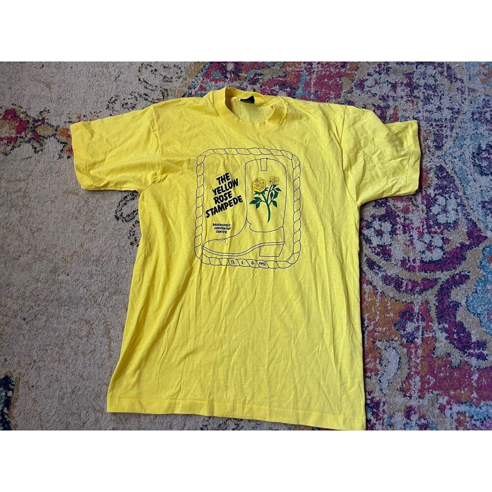 Vtg 1992 The Yellow Rose Stampede T-Shirt L Bakersfield Convention Center